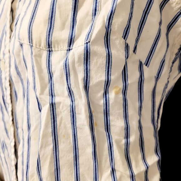 2/$20 Hollister Blue & White Stripes Buttons Down Shirt Size: M - Picture 6 of 7